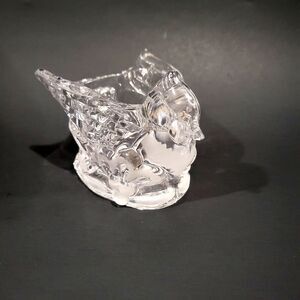 VINTAGE-GORHAM FULL LEAD CRYSTAL 3” CARDINAL VOTIVE CANDLE HOLDER~GERMANY